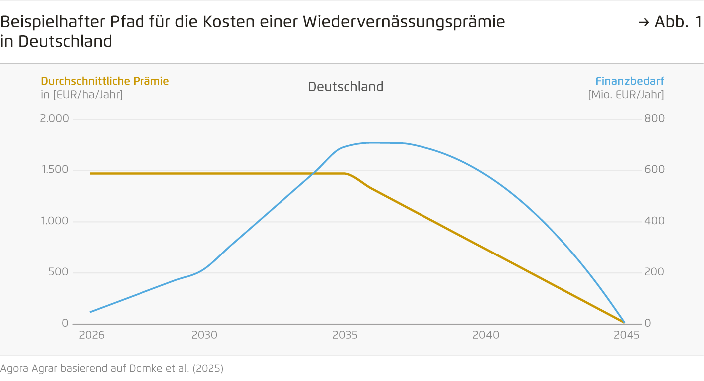 Preview for Beispielhafter Pfad für die Kosten einer Wiedervernässungsprämie in Deutschland