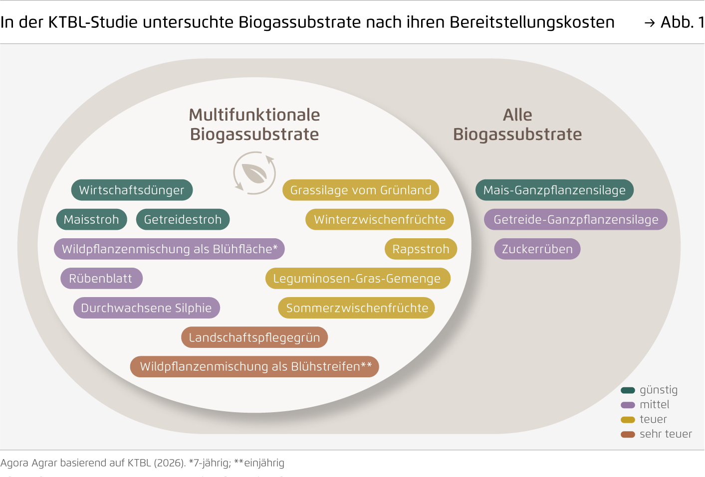 Preview for In der KTBL-Studie untersuchte Biogassubstrate nach ihren Bereitstellungskosten