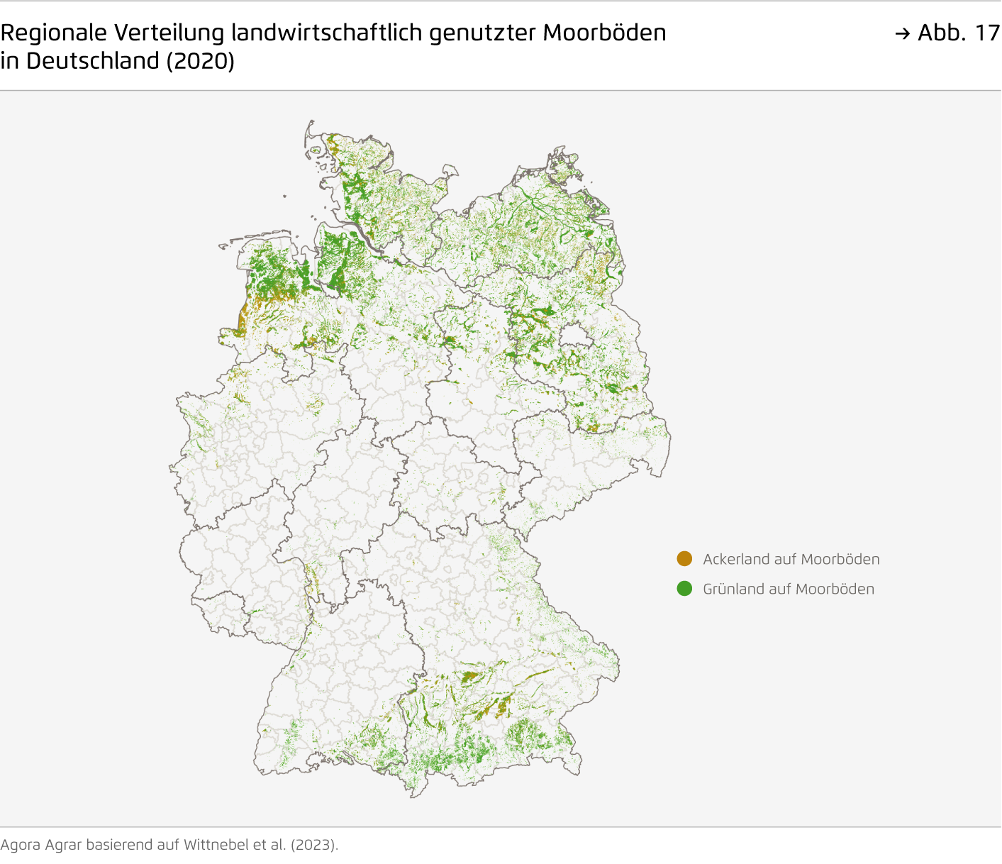 Preview for Regionale Verteilung landwirtschaftlich genutzter Moorböden  in Deutschland (2020)